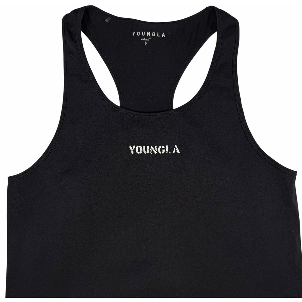 YoungLA Men's Black Razorback Compression Gym Workout Tank Size Small Model 302